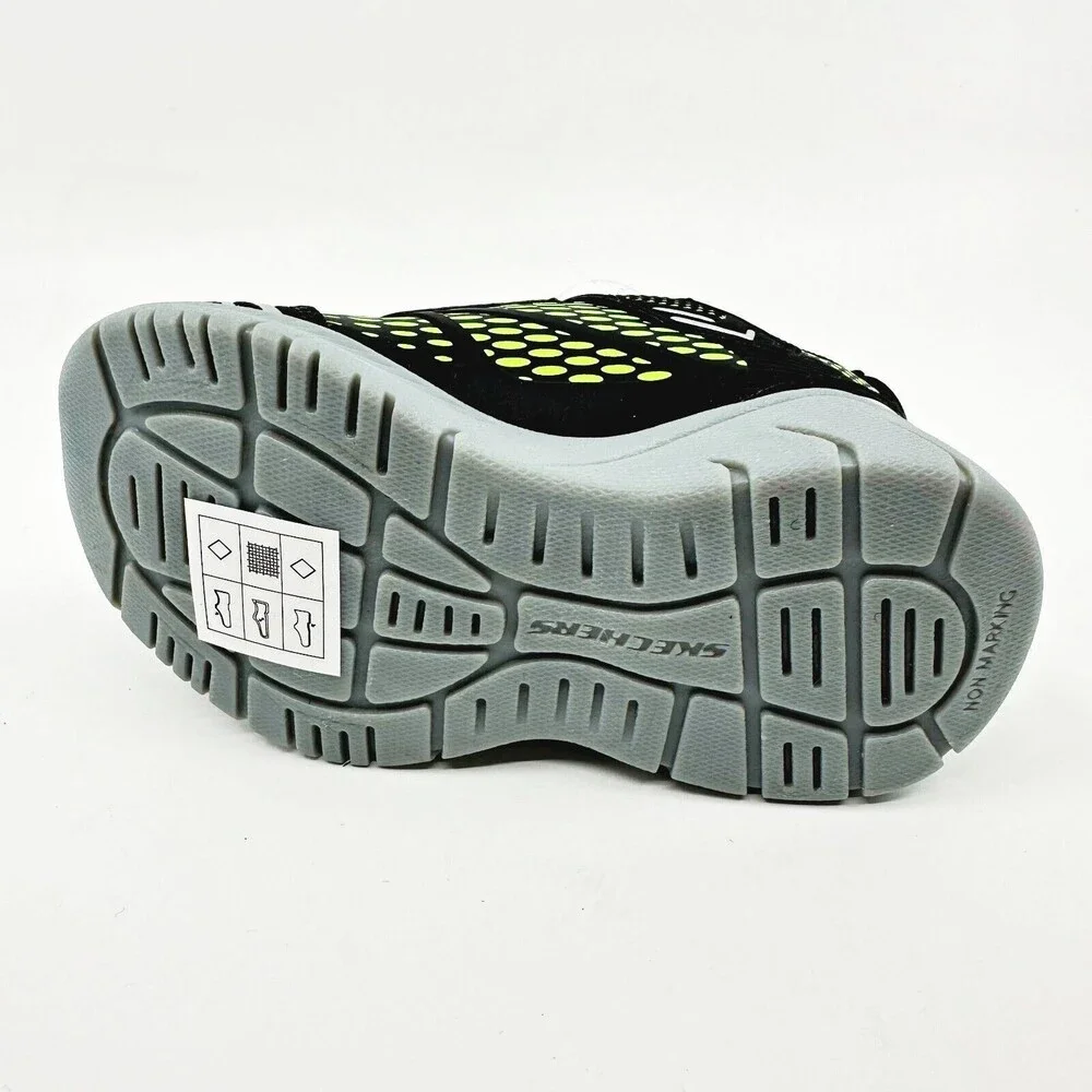 Skechers Mighty Stride Black Lime Toddlers Boys Size 5 Sneakers
